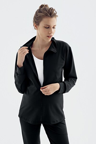 Artış Uzun Kollu Fermuarlı Jogger Esnek Hamile Eşofman Takımı