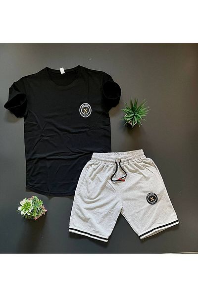 exans moda Gray Black Shorts Set - Pack of 2