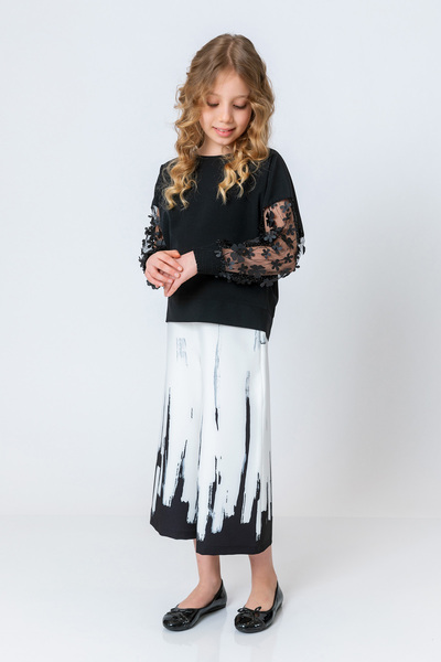 incity Girl's Transparent Floral Sleeve Blouse