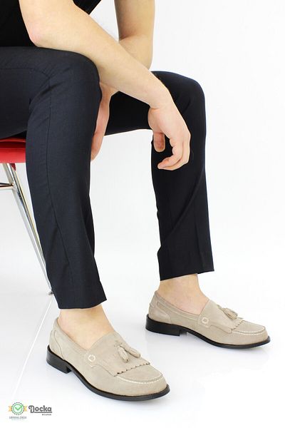 DOCKA Men's Casual Leather Neolite Sole Beige Suede Corcik Shoes