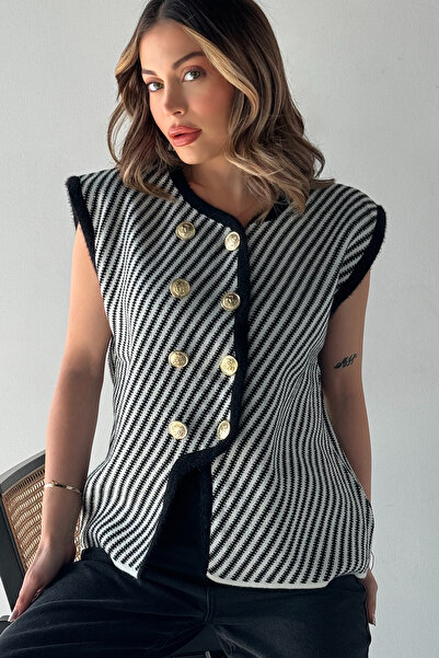 bb butik basic Vestă de tricotaj cu nasturi Massimo Gold BB-MSM057X9