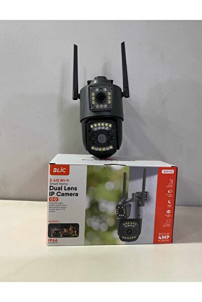 ATAsoft Gece Görüşlü 2.4G Wifi Bağlantılı SD Kartlı 2+2 MP +4K Ultra HD Çift Lensli IP Kamera