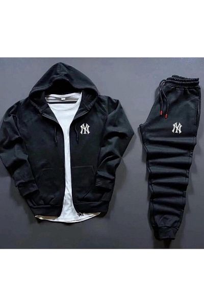 WEARTEX Σετ φόρμας Unisex ONDA Φούτερ με στάμπα-Βαμβακερή χειμερινή αθλητική φόρμα Σετ 2 τεμαχίων...