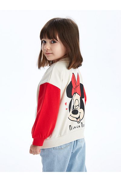 LC Waikiki Μακρυμάνικο κολάρο Minnie Mouse Baby Girl Bomber Jacket