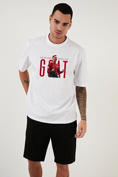 offsidesign Ανδρικό μπλουζάκι μεγάλου μεγέθους Ronaldo GOAT Σχεδιασμένο κοντο...