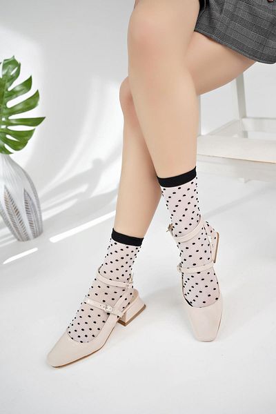 Tolgado TOLGADO Women's Closed Double Band Square Toe Short Heeled Shoes
