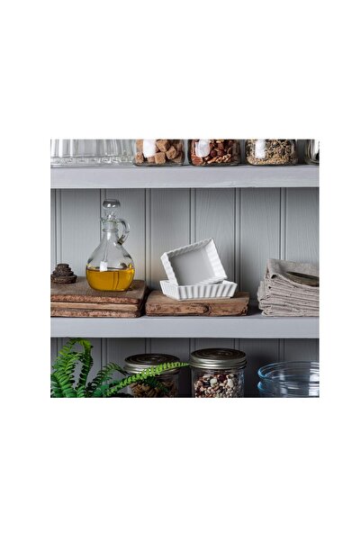 ultraform Porselen Dalgalı Kenarlı Dikdörtgen Kase 12,5x9cm 4'lü Mutfak Gereç Meze Sunum Tabak Hotel