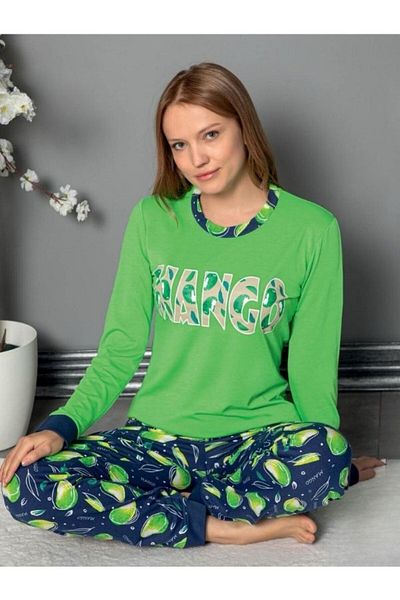 BEYAZTOPTAN PATTERNED LONG SLEEVE PAJAMAS SET
