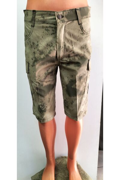 BeyzDenim Camouflage Pattern Below Knee Plus Size Shorts Capri Pants
