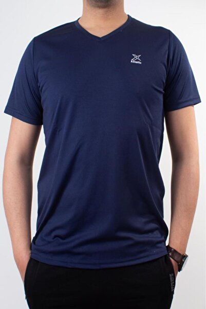 Kinetix Sn-222 Neck Navy Blue Daily Men's V-Neck T-Shirt