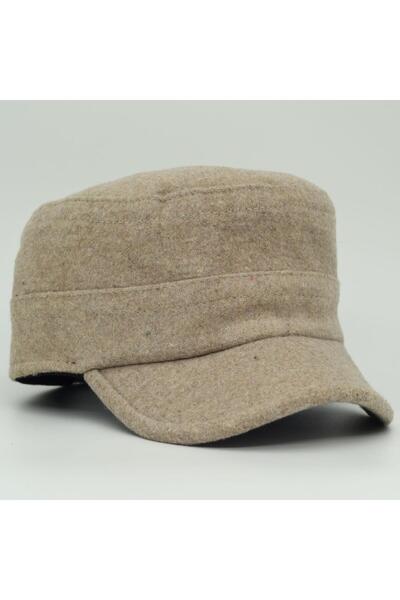 şapkadan Castro Şapka Yün Outdoor Kasket Kışlık Kep Kastro-Bej