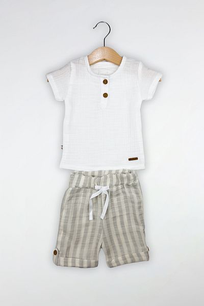 Globaby Muslin Striped 2-Piece Men's Set