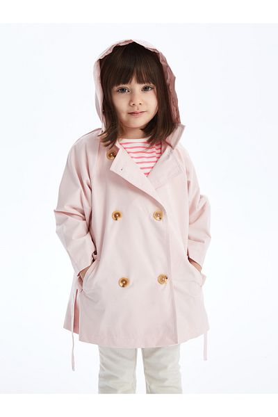 LC Waikiki LCW Baby Basic-Trenchcoat mit Kapuze und langen Ärmeln für Babys