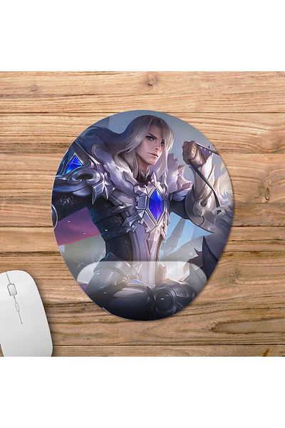 Pixxa Leomord - مجموعة من 5 لوحات ماوس بيضاوية من Mobile Legends مع دعم للمعصم