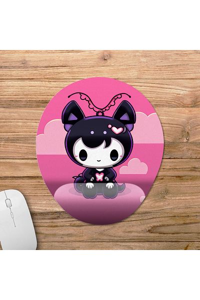 Pixxa Kuromi 3-Piece Oval Wrist Support Mousepad Set