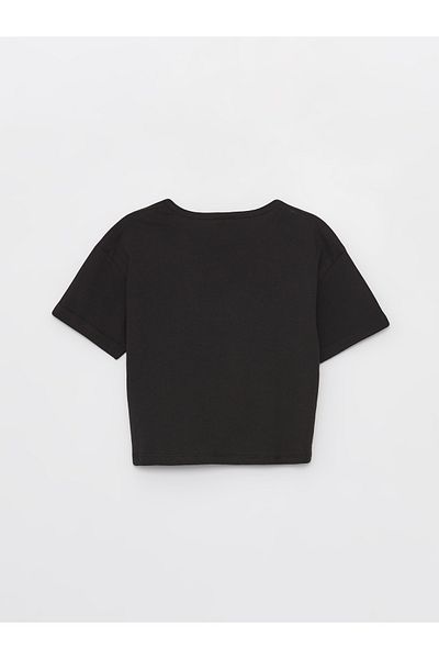 LC Waikiki Dívčí tričko s krátkým rukávem s potiskem Crew Neck