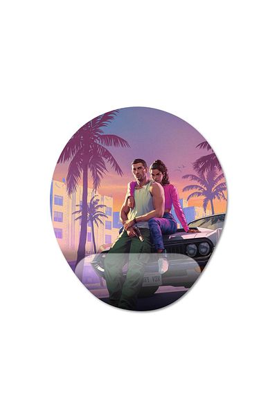 Pixxa Grand Theft Auto 6 - Gta Vi Wrist Support Mousepad - 1 Oval