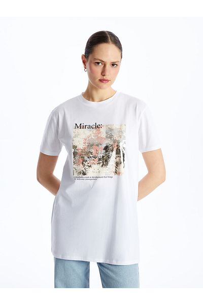 LC Waikiki Crew Neck Printed Short Sleeve Women's Tunic