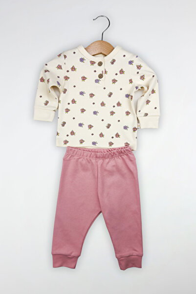 Globaby Floral Patterned 2-Piece Girl's Set