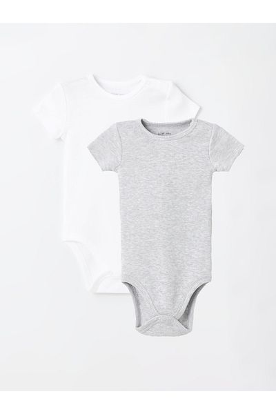 LC Waikiki Crew Neck Snap Body for Baby Boy - Pack of 2