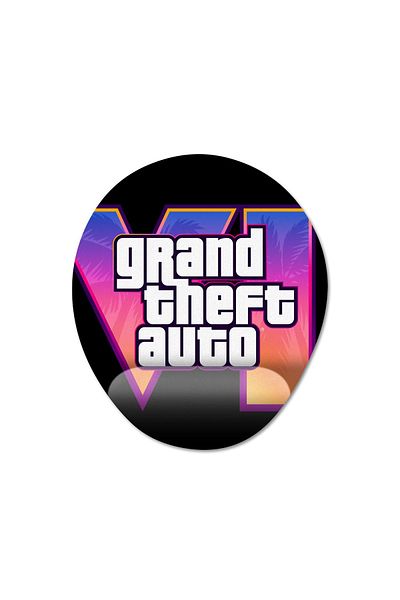 Pixxa GTA 6 - Grand Theft Auto 6 - GTA VI نموذج لوحة الماوس مع دعم المعصم - 2 بيضاوي