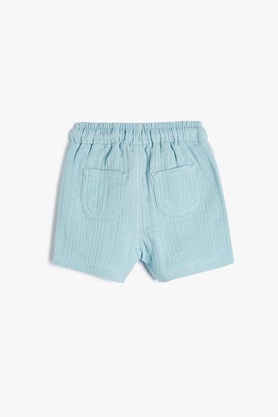 Koton Baby Boy Pocketed Tie Waist Textured Cotton Shorts 4SMB40054TW