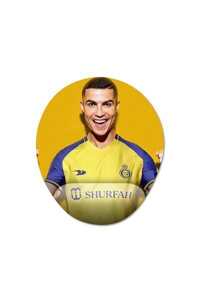 Pixxa لوحة ماوس كريستيانو رونالدو آل ناسر FC - مع مسند للمعصم، موديل بيضاوي واحد