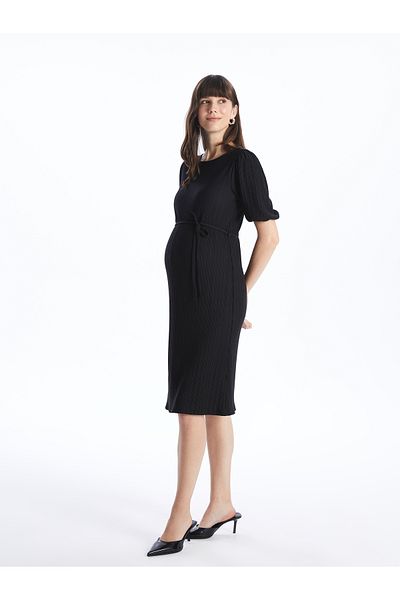 LC Waikiki Crew Neck Straight Short Sleeve Maternity Dress