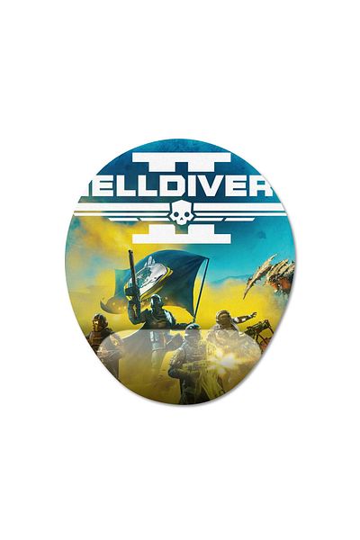 Pixxa لوحة ماوس Helldivers موديل 2 - بيضاوية واحدة مع مسند للمعصم