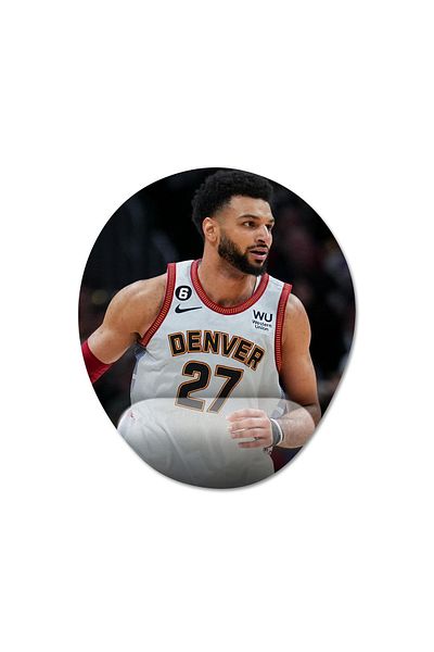 Pixxa Jamal Murray - Denver Nuggets - موديل لوحة الماوس NBA مع دعم المعصم - 2 بيضاوي