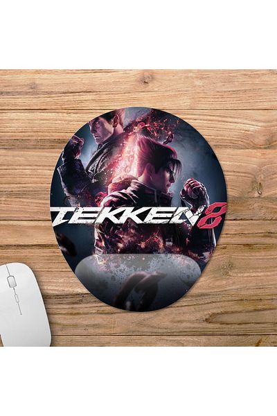 Pixxa موديل لوحة ماوس Tekken 8 بيضاوية مع دعم للمعصم