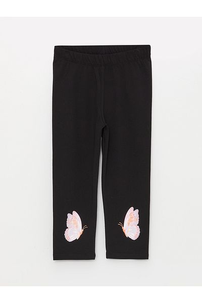 LC Waikiki 3/4 Length Printed and Elastic Waist Tights for Girls