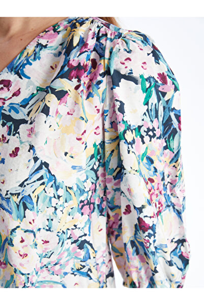 LC Waikiki Dámská halenka s květinovým vzorem a výstřihem do V