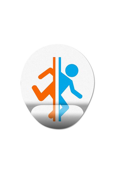 Pixxa لوحة ماوس Portal 2 - موديل 4 بيضاوي مع مسند للمعصم
