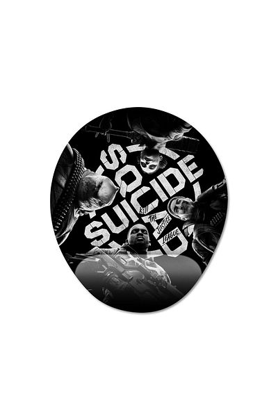 Pixxa Suicide Squad: نموذج لوحة ماوس لدعم المعصم Kill the Justice League - 3 بيضاوي
