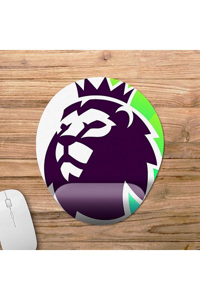Pixxa موديل Premier League - لوحة ماوس لدعم المعصم في الدوري الإنجليزي لكرة القدم - 1 بيضاوي
