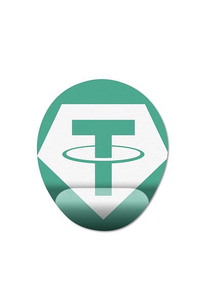 Pixxa Tether Coin Kryptocurrency - لوحة ماوس مع دعم للمعصم موديل 2 بيضاوي