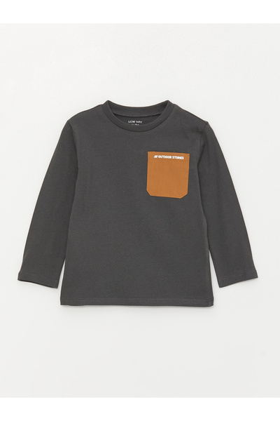 LC Waikiki Chlapeček – tričko s výstřihem a potištěným dlouhým rukávem