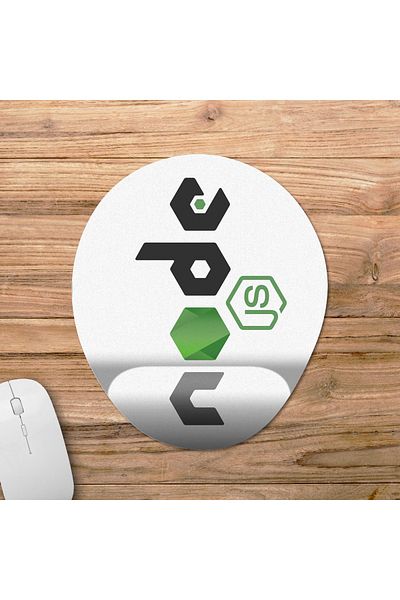 Pixxa Node Js - 1 نموذج لوحة ماوس بيضاوية لمساعدة المعصم
