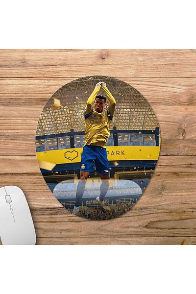Pixxa كريستيانو رونالدو - موديل لوحة ماوس مع مسند للمعصم من Al Nassr FC - 2 بيضاوي