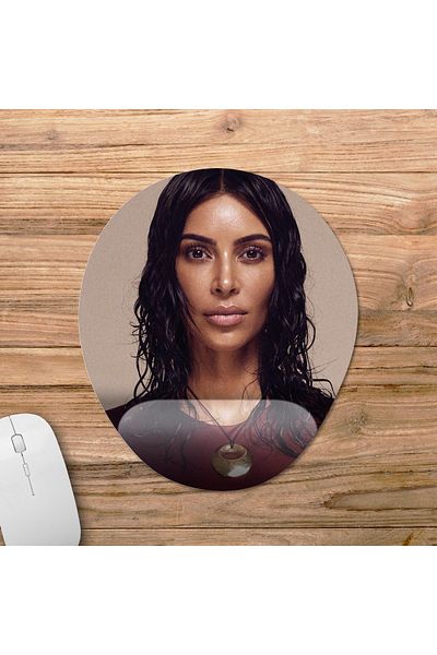Pixxa كيم كارداشيان - موديل 2 لوحة ماوس بيضاوية لمسند المعصم