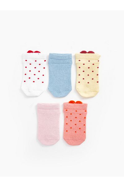 LC Waikiki Bedruckte Booties-Socken für Babys im 5er-Pack