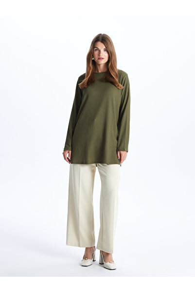 LC Waikiki Bisiklet Yaka Düz Uzun Kollu Kadın Tunik