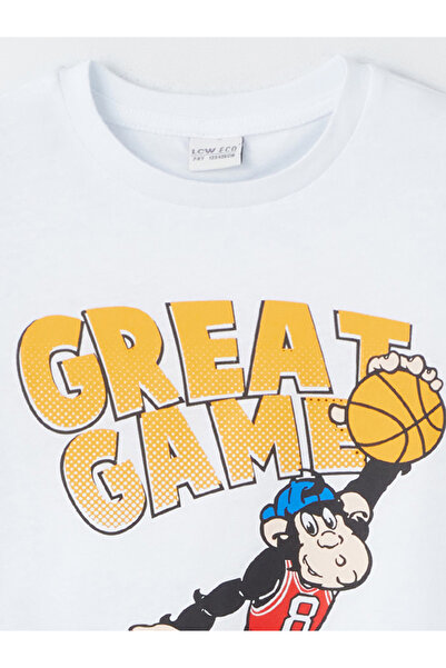 LC Waikiki Crew Neck Nostalgic Monkey nyomott rövid ujjú fiú póló