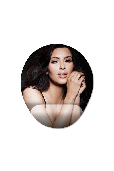 Pixxa موديل لوحة ماوس كيم كارداشيان مع مسند للمعصم - 1 بيضاوي