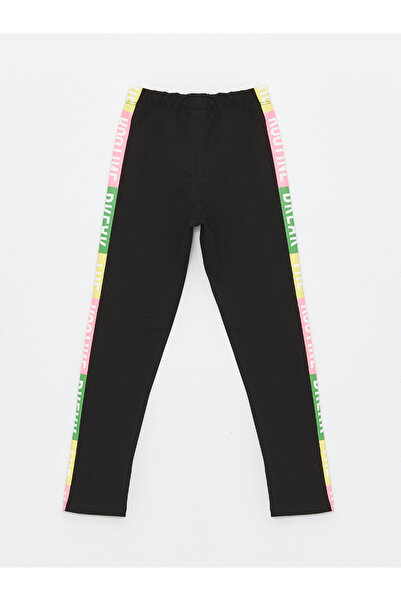 LC Waikiki Długie rajstopy dziewczęce z nadrukiem i elastyczną talią