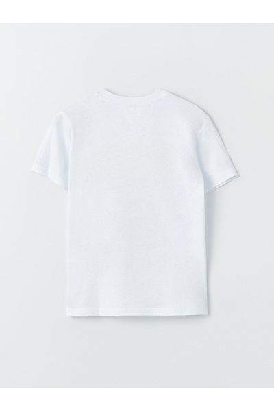 LC Waikiki Kurzarm-T-Shirt für Jungen mit Nostalgic Monkey-Aufdruck und Rundhalsausschnitt