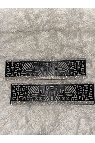 OTOMOR AKSESUAR Gümüş Taşlı Araba Ön Ve Arka Plakalık