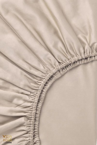 Valoroso Tekstil Single Cotton Duvet Cover Set with Elastic Sheets Beige Black