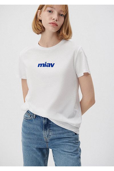 Mavi Tricou alb cu imprimeu Miav Regular Fit / Croială normală 1610622-620